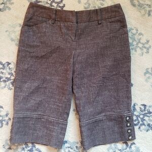 IZ Byer California Bermuda Dress Shorts Button Detail Juniors 1 Work Career EUC